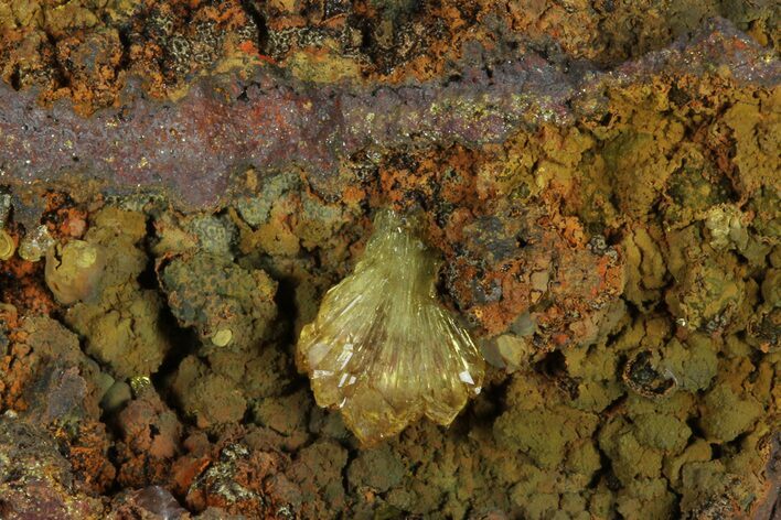 Yellow-Green Adamite Crystals On Limonite - Ojuela Mine, Mexico #183424